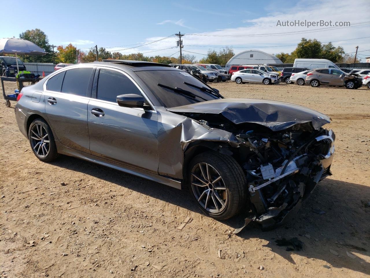 2020 Bmw 330xi  Серый vin: 3MW5R7J03L8B13936