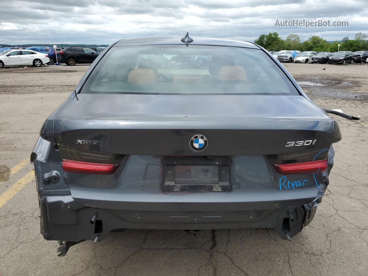 2021 Bmw 330xi  Gray vin: 3MW5R7J05M8C19483