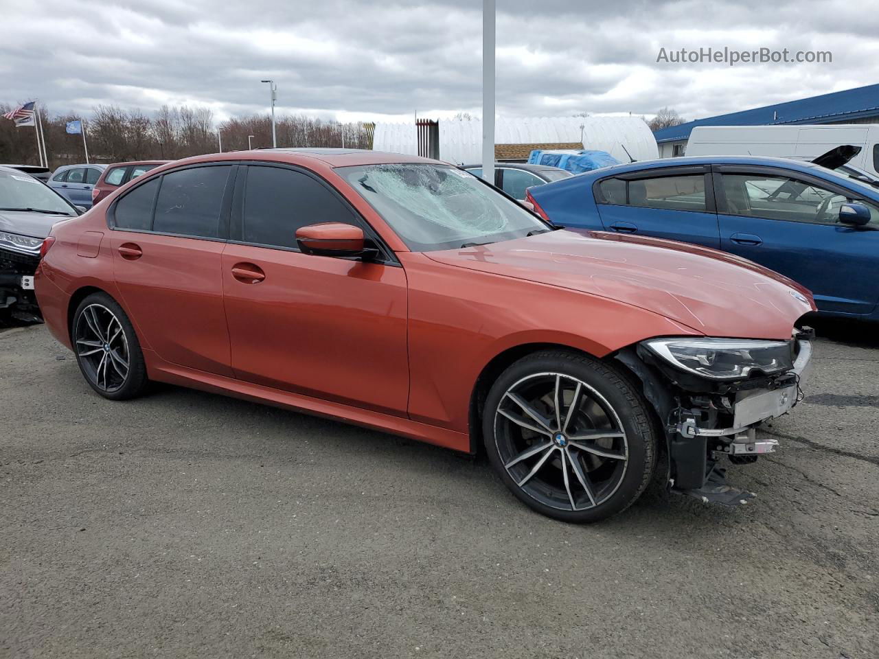 2020 Bmw 330xi  Orange vin: 3MW5R7J08L8B26469