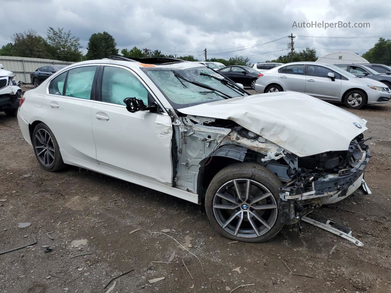 2020 Bmw 330xi  White vin: 3MW5R7J0XL8B14758