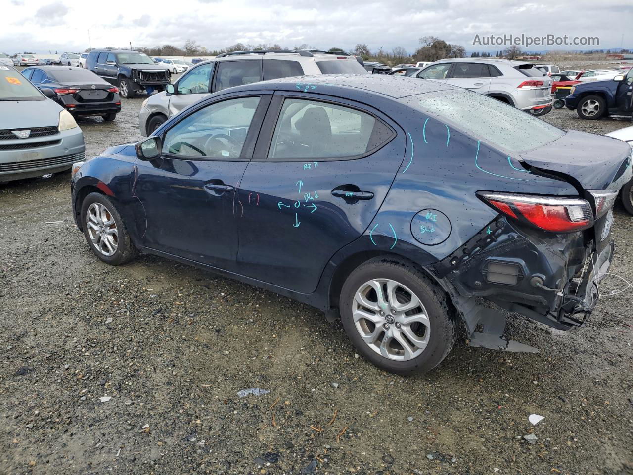 2018 Toyota Yaris Ia  Blue vin: 3MYDLBYV2JY312415