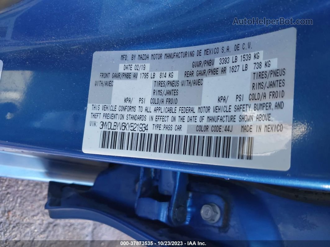 2019 Toyota Yaris Sedan L/le/xle Синий vin: 3MYDLBYV6KY521934