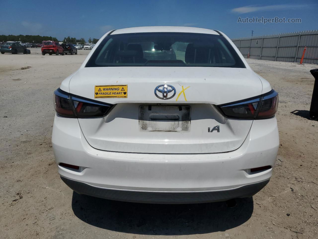 2018 Toyota Yaris Ia  White vin: 3MYDLBYV8JY310037