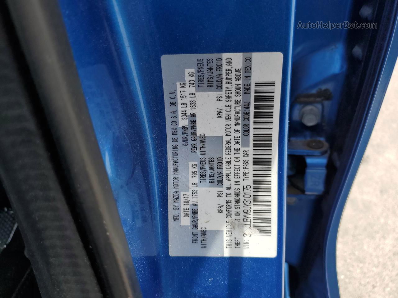 2018 Toyota Yaris Ia  Blue vin: 3MYDLBYV9JY310175