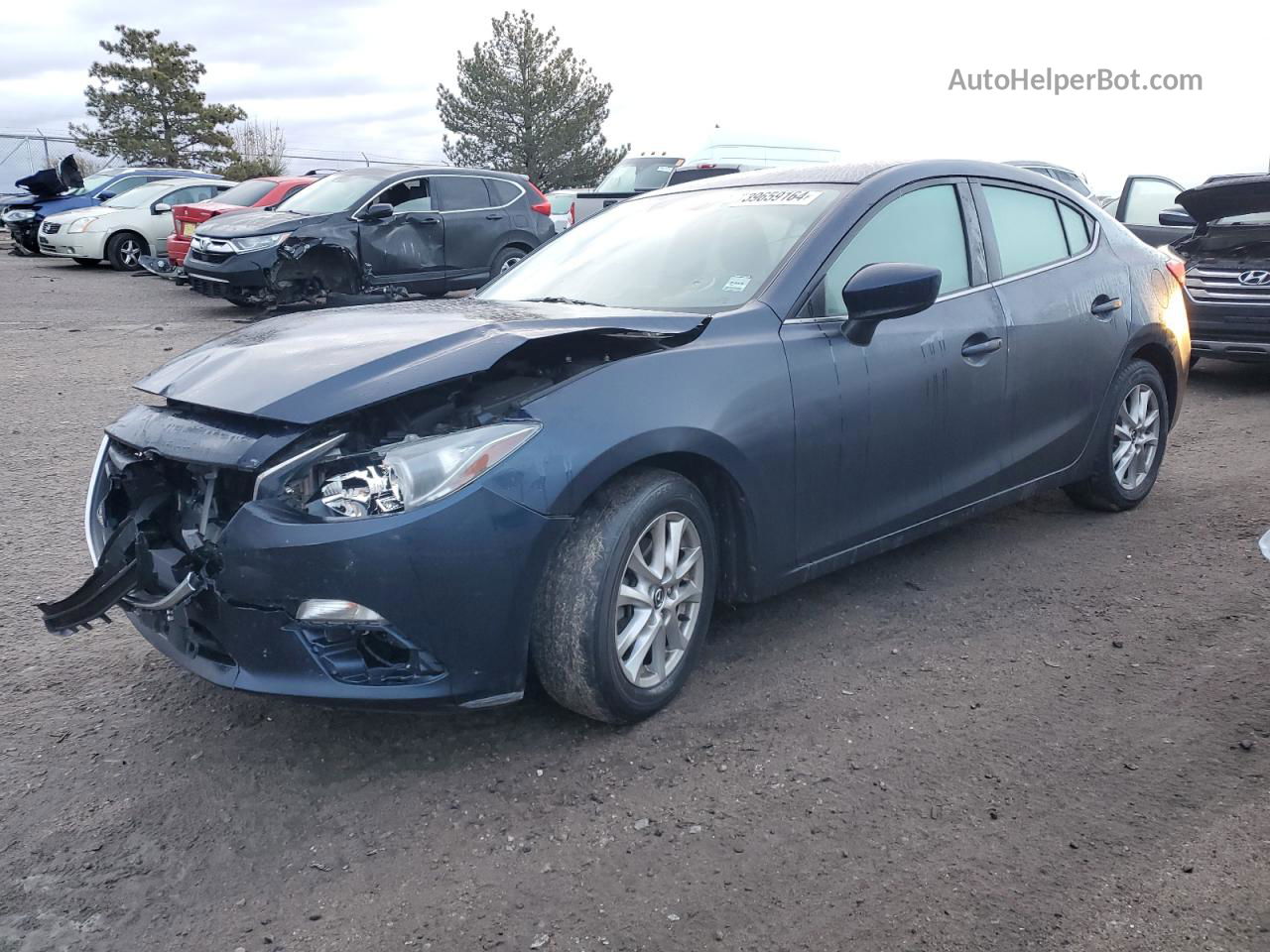 2016 Mazda 3 Sport Синий vin: 3MZBM1U77GM308541