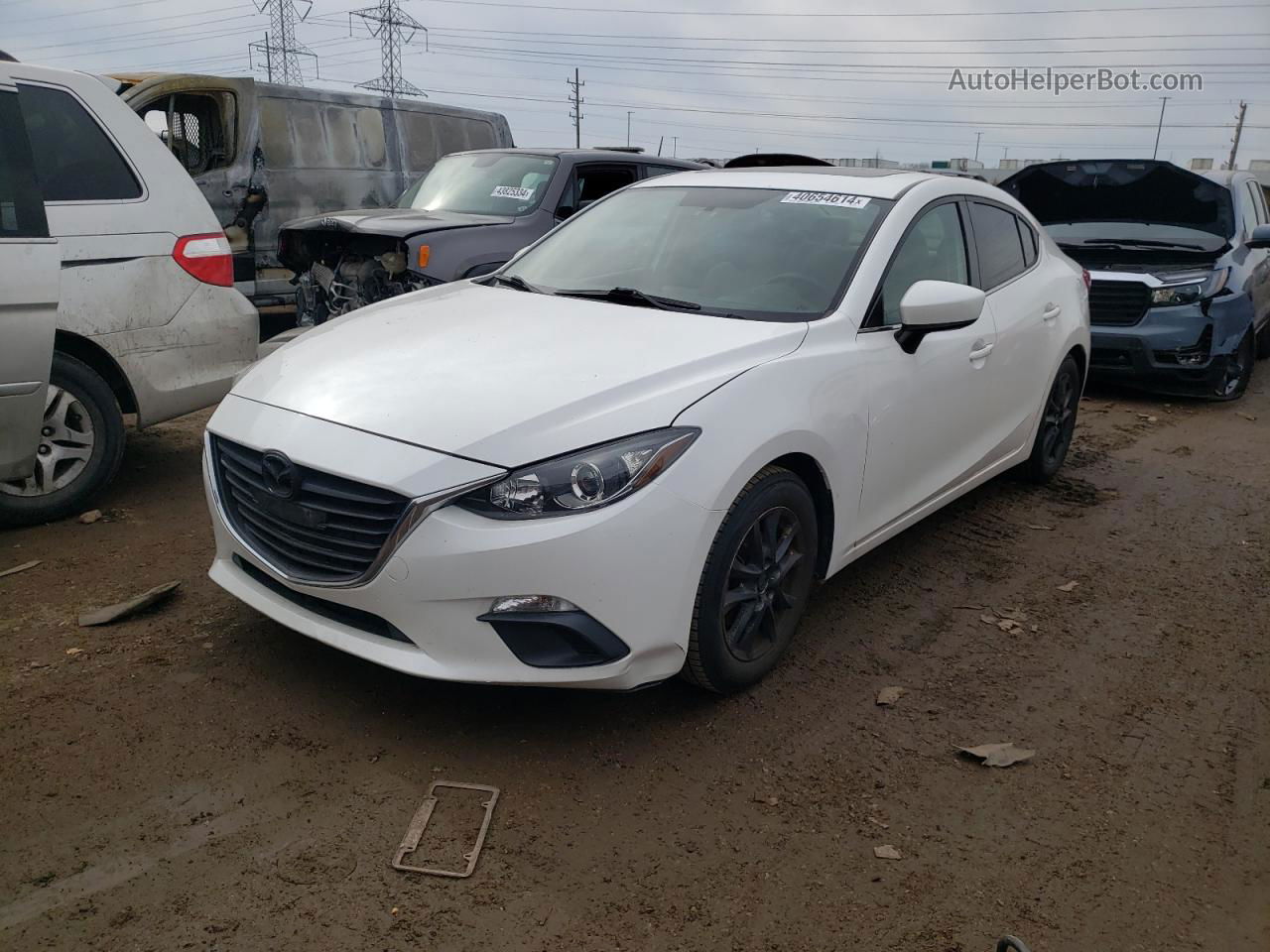 2014 Mazda 3 Touring White vin: 3MZBM1V72EM100658