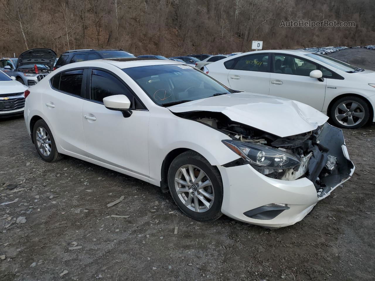 2014 Mazda 3 Grand Touring White vin: 3MZBM1W71EM119927