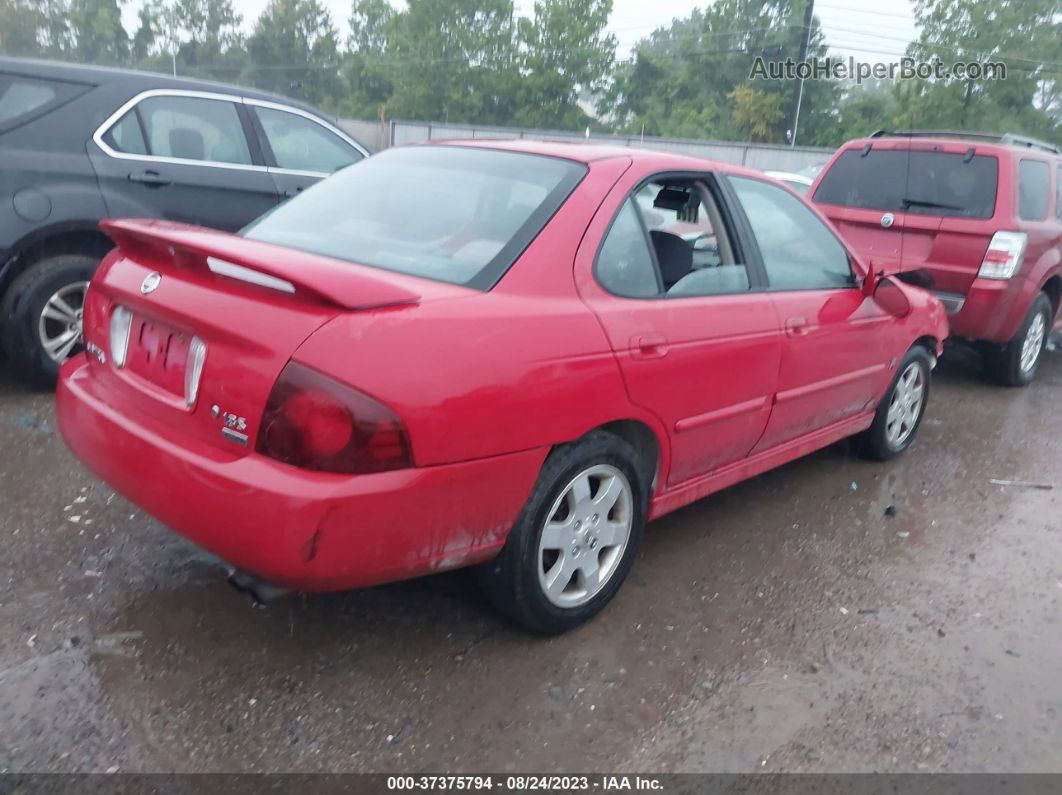 2005 Nissan Sentra Se-r Red vin: 3N1AB51D85L453079