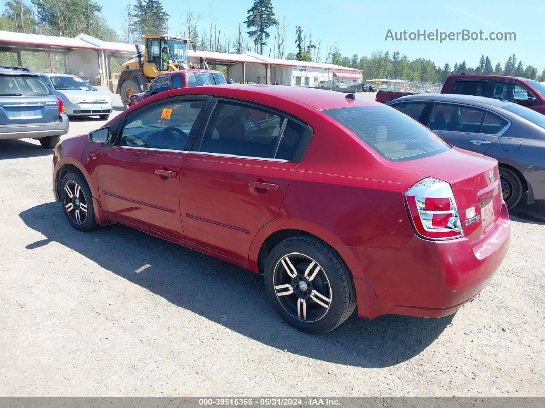 2007 Nissan Sentra 2.0s Red vin: 3N1AB61E57L680358