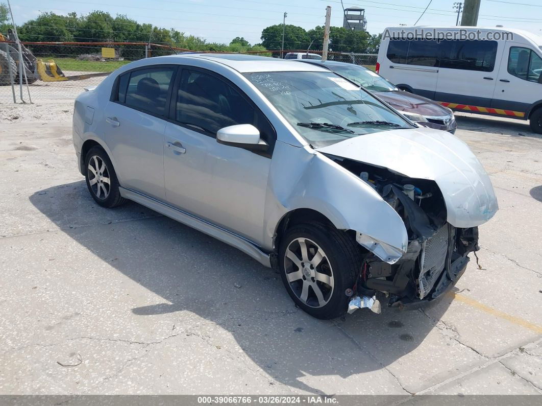 2012 Nissan Sentra 2.0 Sr Silver vin: 3N1AB6AP1CL655985