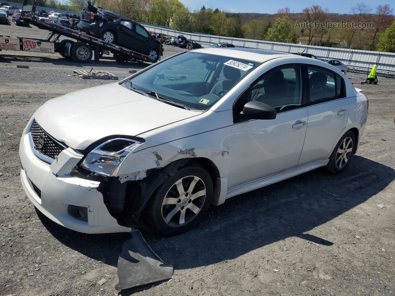 2012 Nissan Sentra 2.0 Белый vin: 3N1AB6AP1CL769713