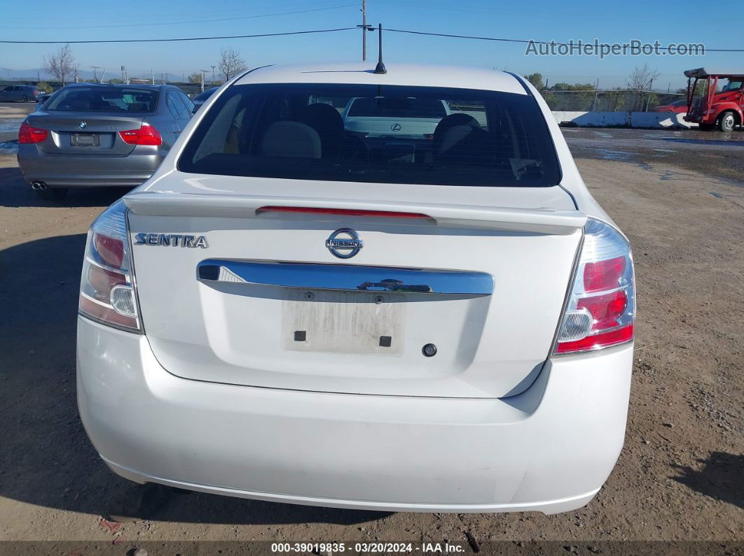 2012 Nissan Sentra 2.0 S White vin: 3N1AB6AP3CL633390