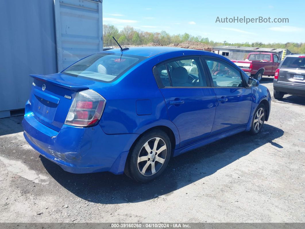 2012 Nissan Sentra 2.0 Sr Blue vin: 3N1AB6AP4CL752081