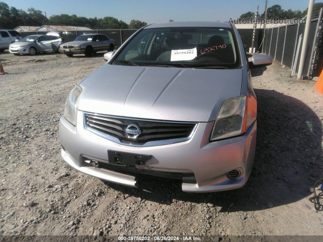 2012 Nissan Sentra 2.0 S Серебряный vin: 3N1AB6AP6CL692790