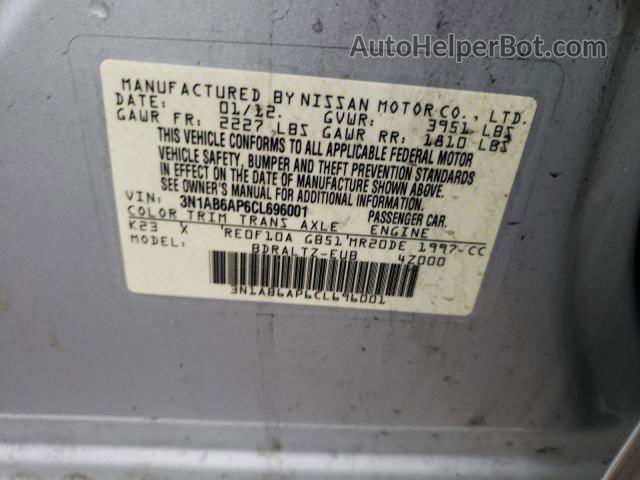 2012 Nissan Sentra 2.0 Серебряный vin: 3N1AB6AP6CL696001