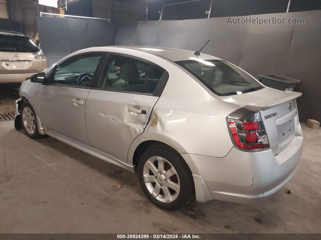 2012 Nissan Sentra 2.0 Sr Silver vin: 3N1AB6AP7CL613255