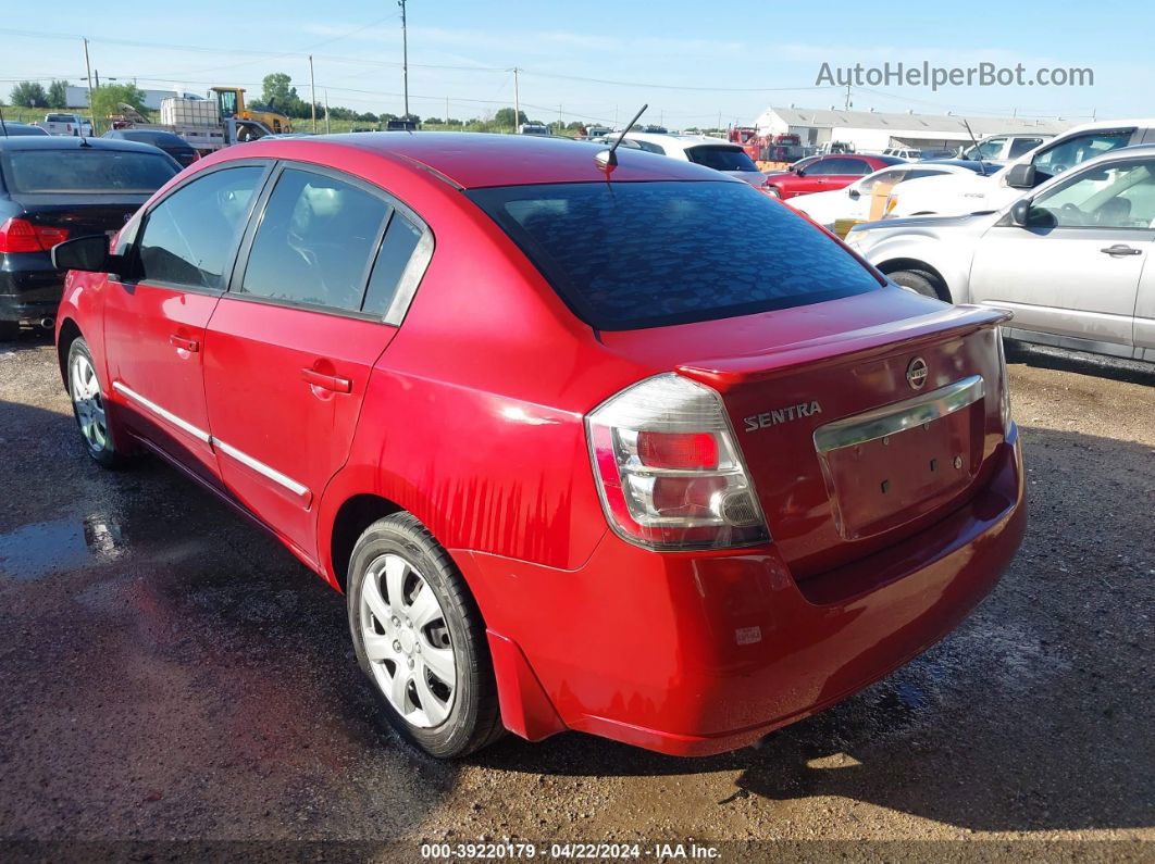 2012 Nissan Sentra 2.0 S Red vin: 3N1AB6AP8CL683914