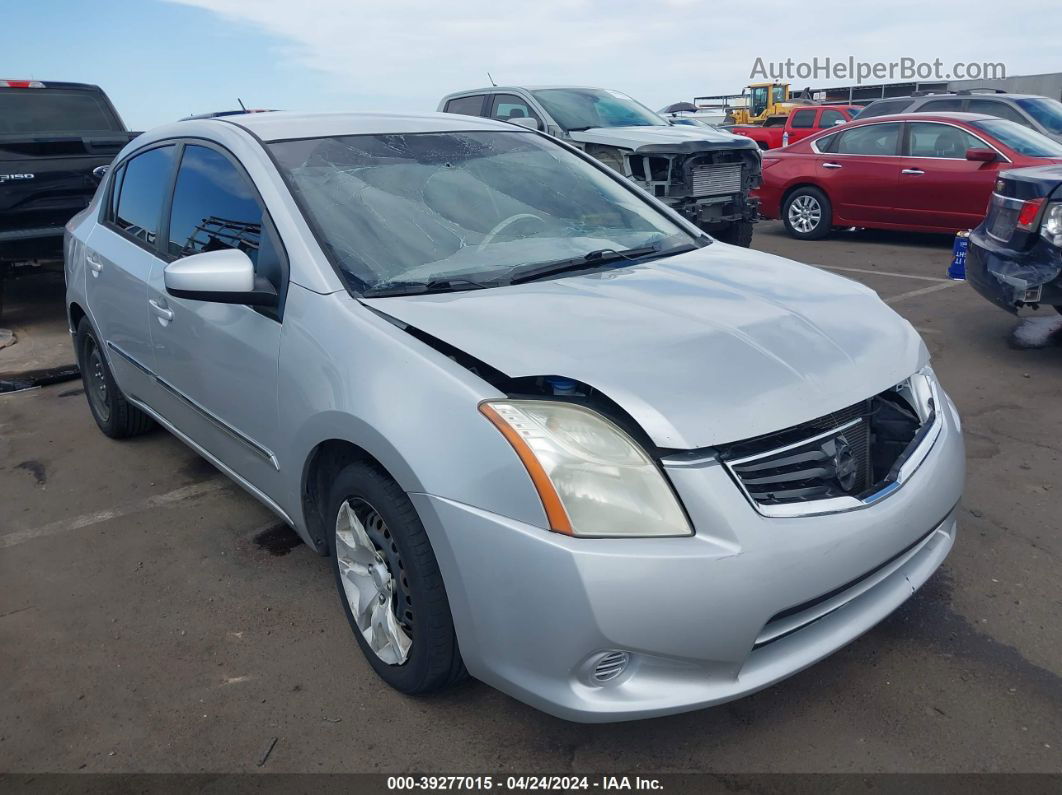 2012 Nissan Sentra 2.0 S Silver vin: 3N1AB6AP9CL613600