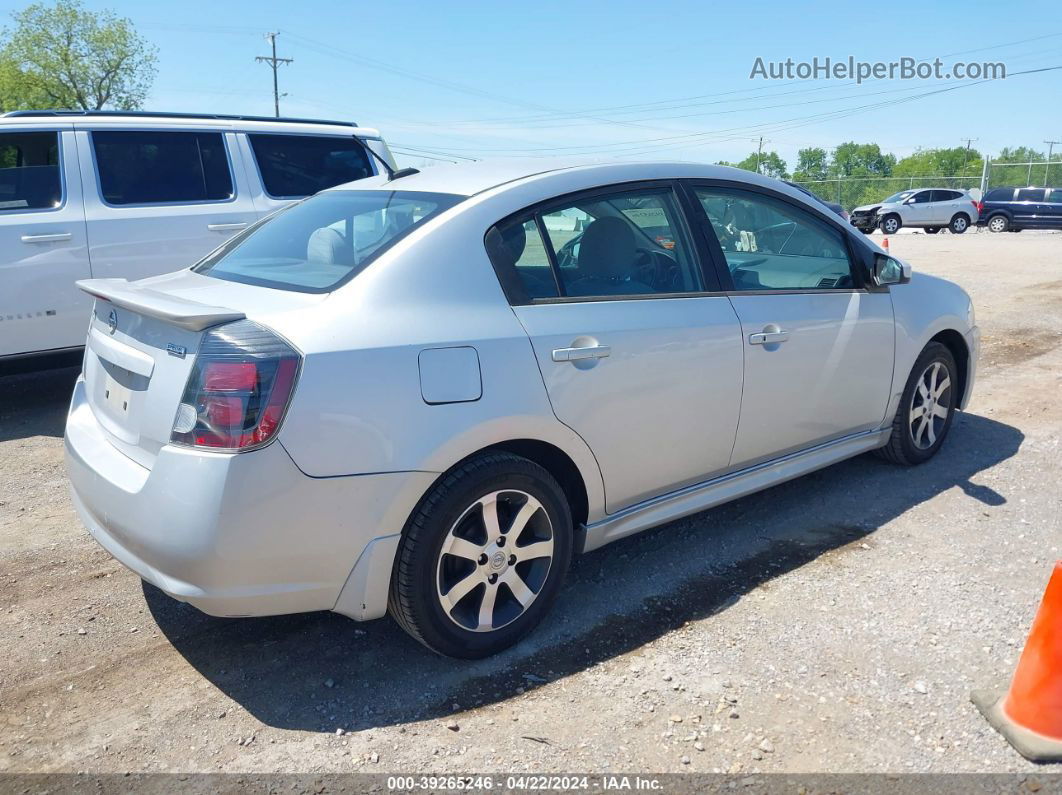 2012 Nissan Sentra 2.0 Sr Silver vin: 3N1AB6AP9CL722638