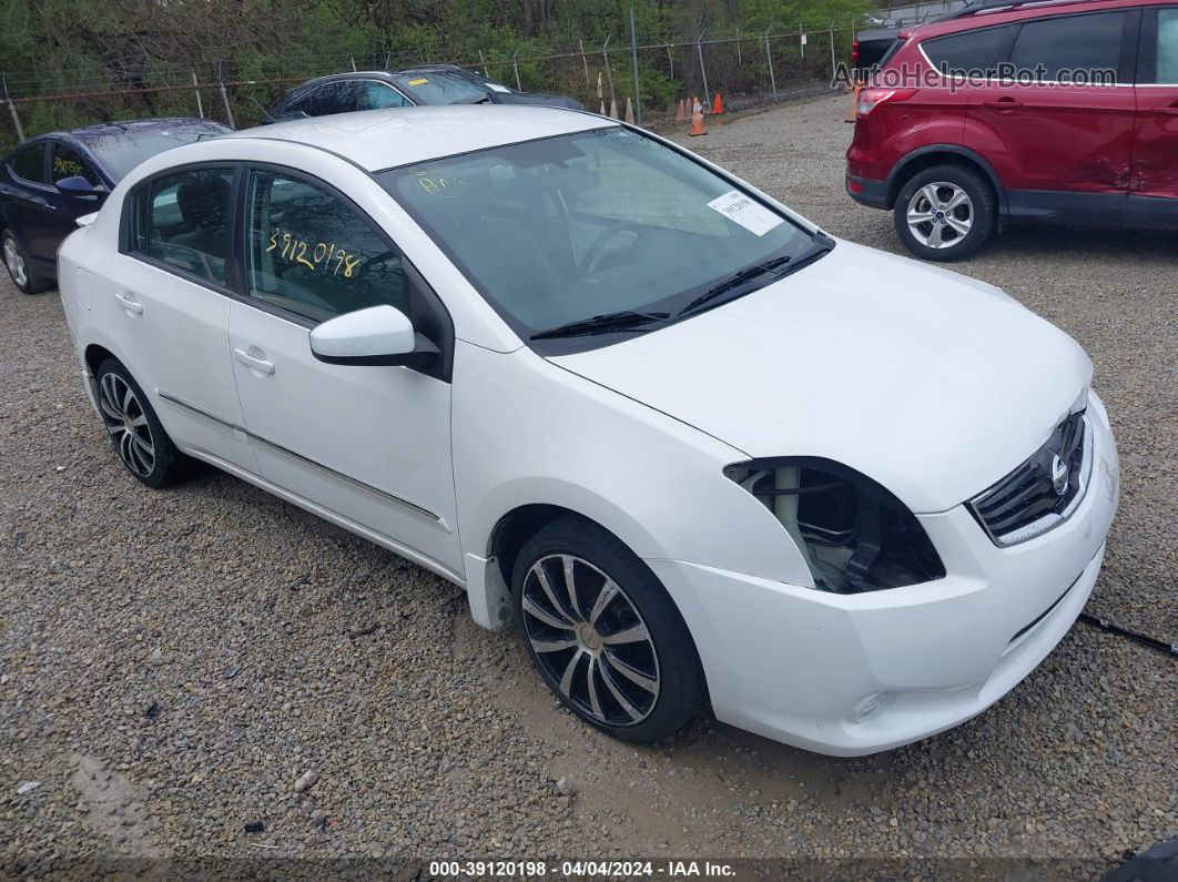 2012 Nissan Sentra 2.0 S Белый vin: 3N1AB6AP9CL739410