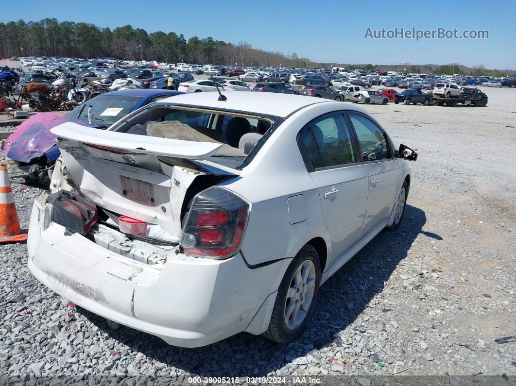 2012 Nissan Sentra 2.0 Sr White vin: 3N1AB6APXCL608972