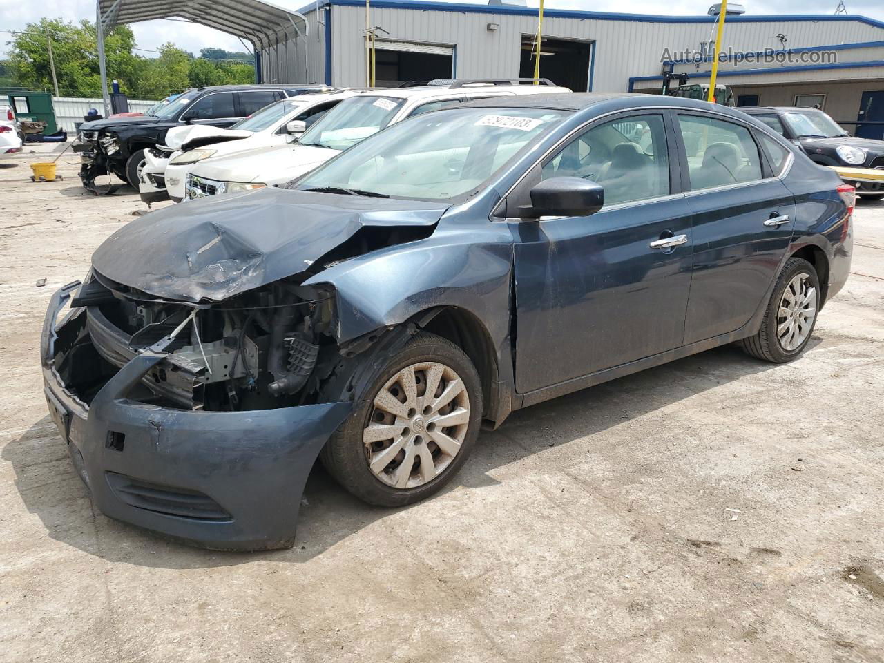 2014 Nissan Sentra S Blue vin: 3N1AB7AP0EL683544