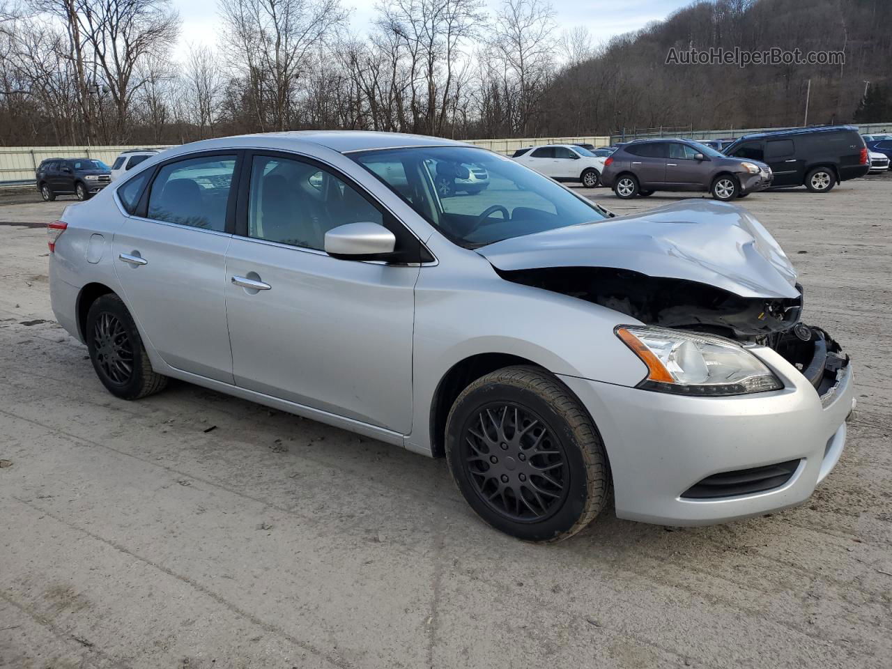 2014 Nissan Sentra S Silver vin: 3N1AB7AP0EY224405