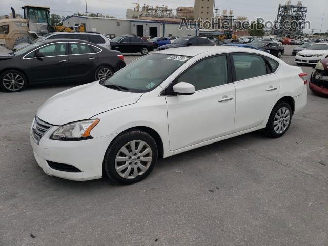 2014 Nissan Sentra S White vin: 3N1AB7AP0EY324116