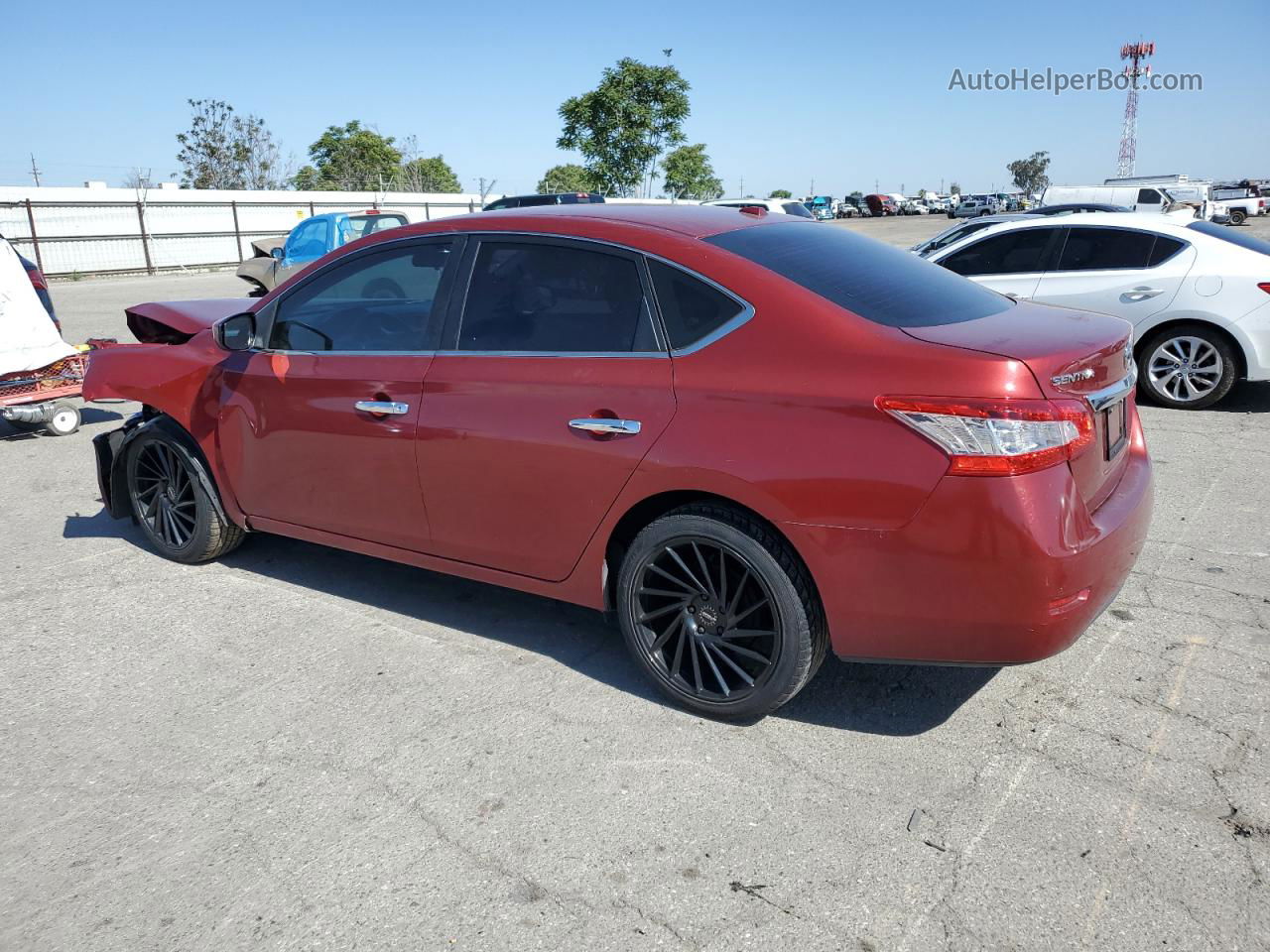 2015 Nissan Sentra S Maroon vin: 3N1AB7AP0FL653705