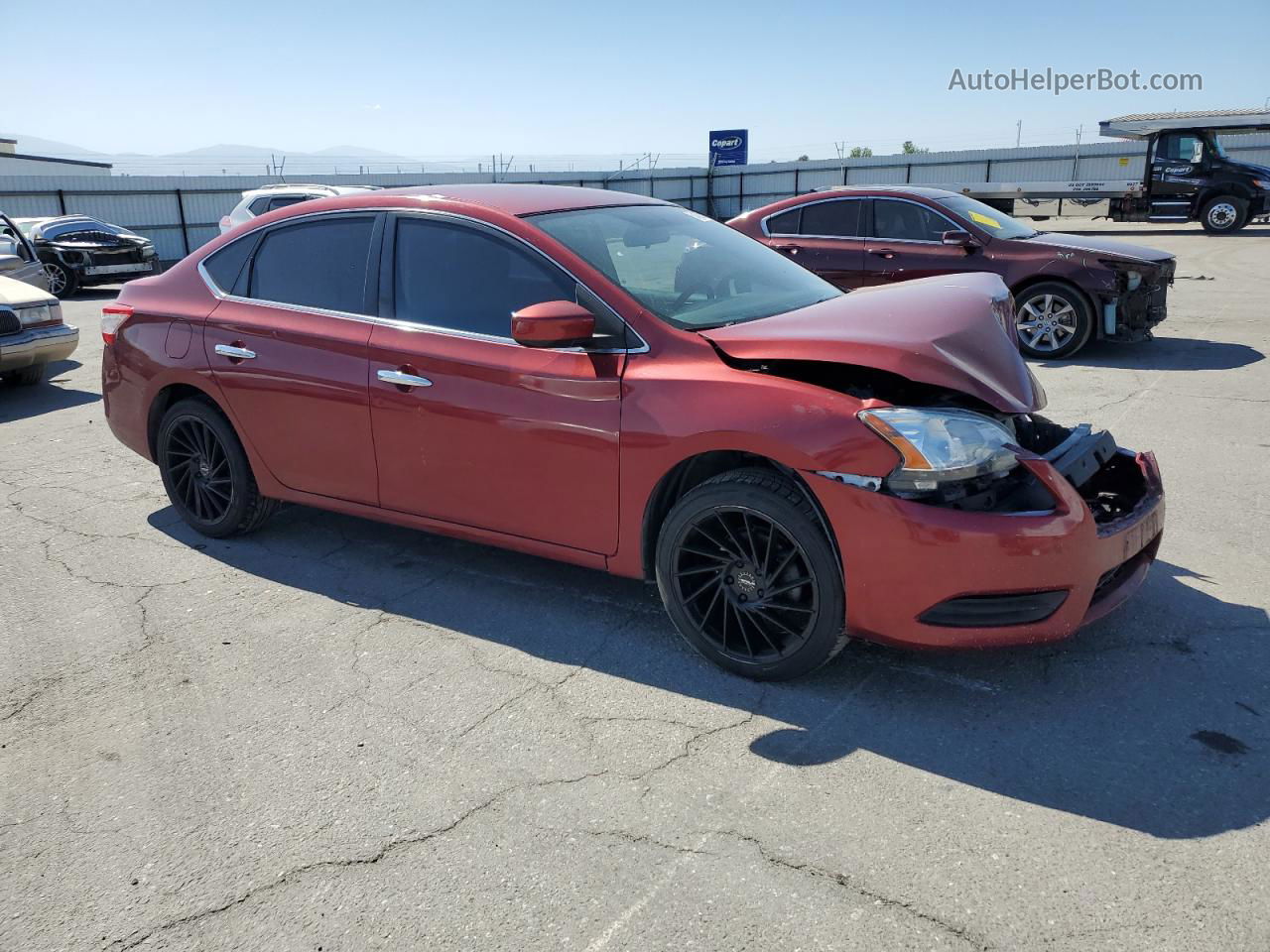 2015 Nissan Sentra S Maroon vin: 3N1AB7AP0FL653705