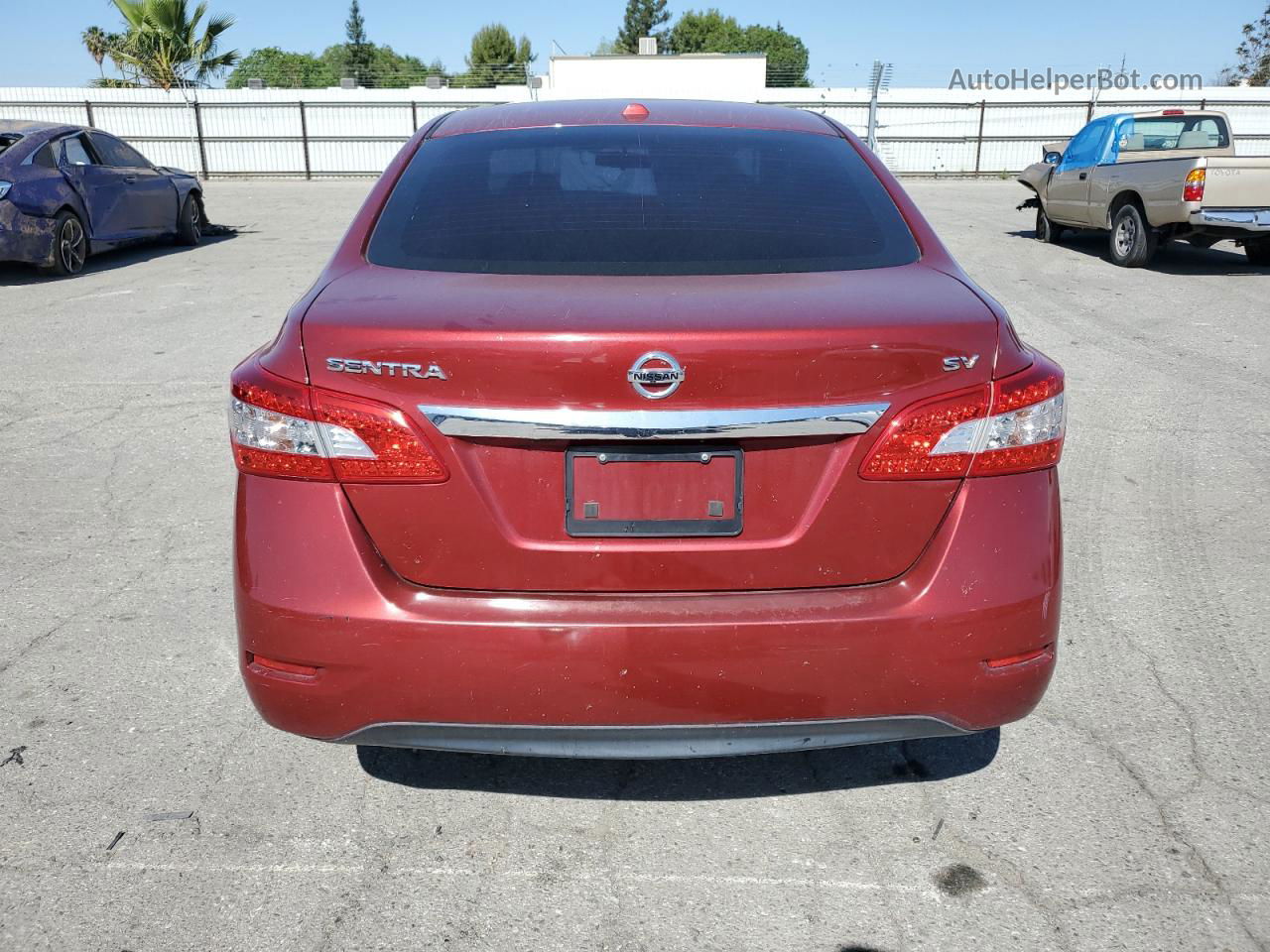 2015 Nissan Sentra S Maroon vin: 3N1AB7AP0FL653705