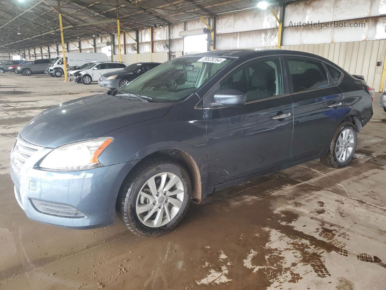 2015 Nissan Sentra S Синий vin: 3N1AB7AP0FY243537