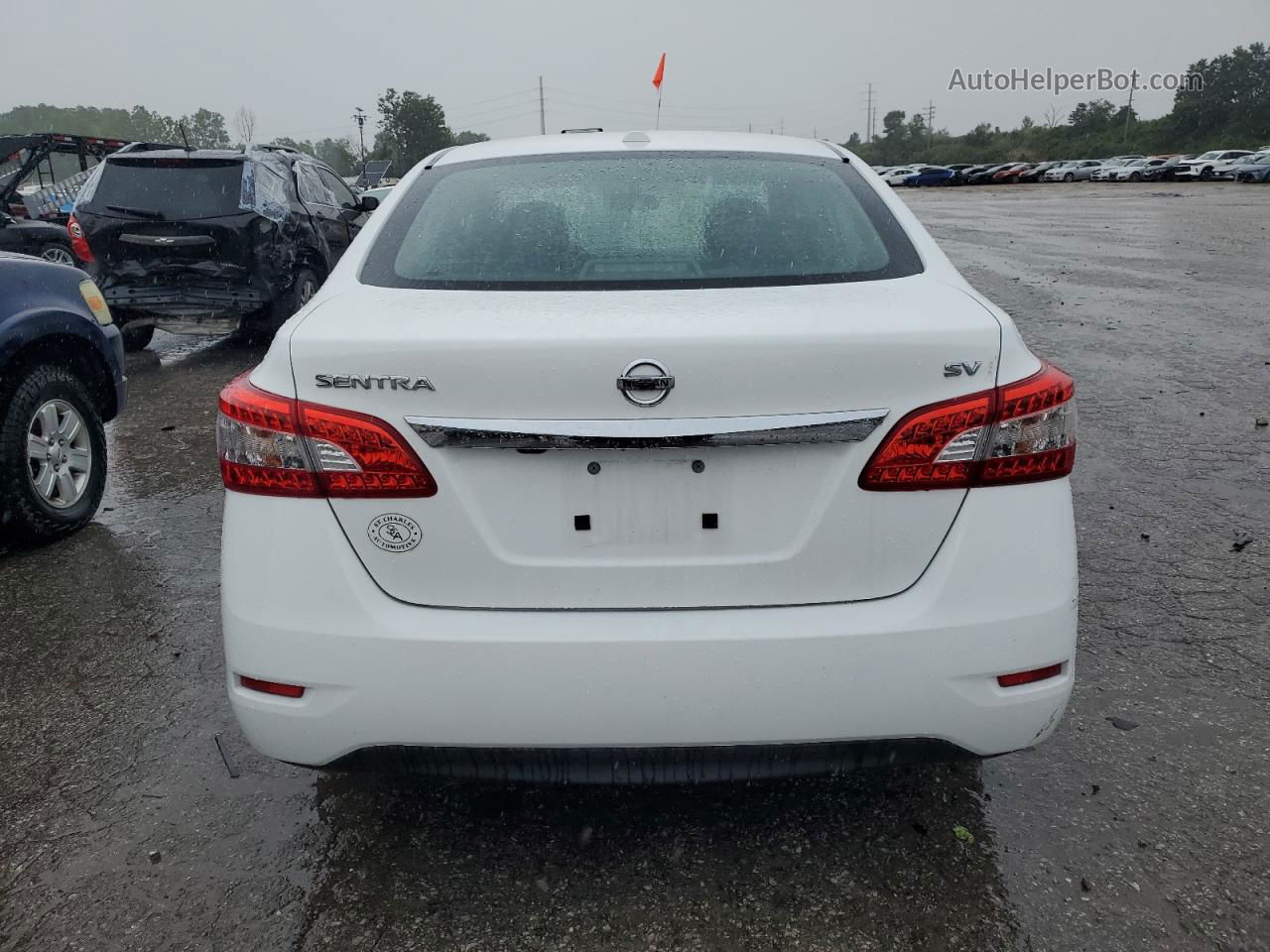 2015 Nissan Sentra S White vin: 3N1AB7AP0FY256269