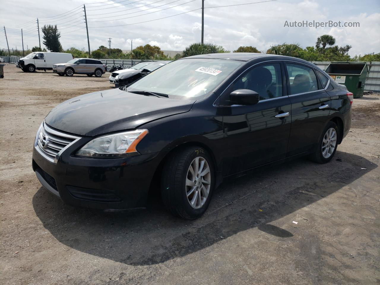 2015 Nissan Sentra S Черный vin: 3N1AB7AP0FY340317