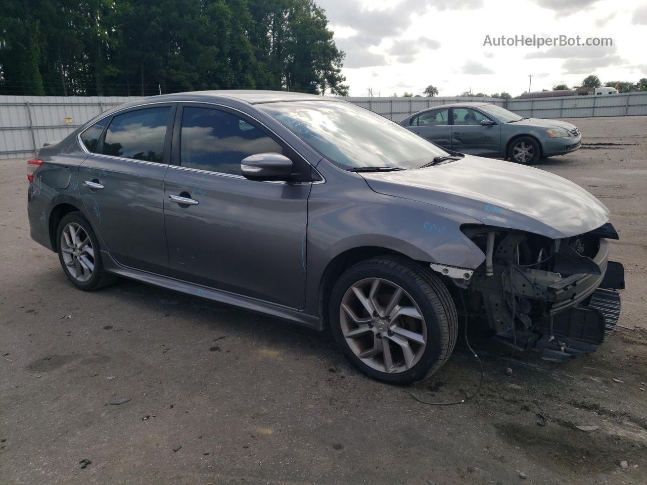 2015 Nissan Sentra S Серый vin: 3N1AB7AP0FY341497