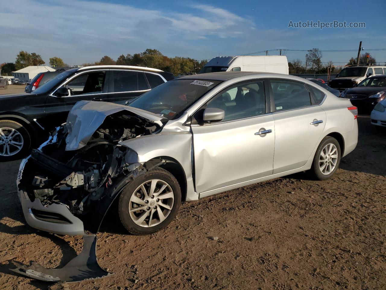 2015 Nissan Sentra S Серебряный vin: 3N1AB7AP0FY365654