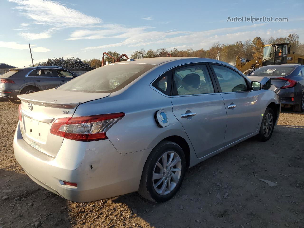 2015 Nissan Sentra S Серебряный vin: 3N1AB7AP0FY365654