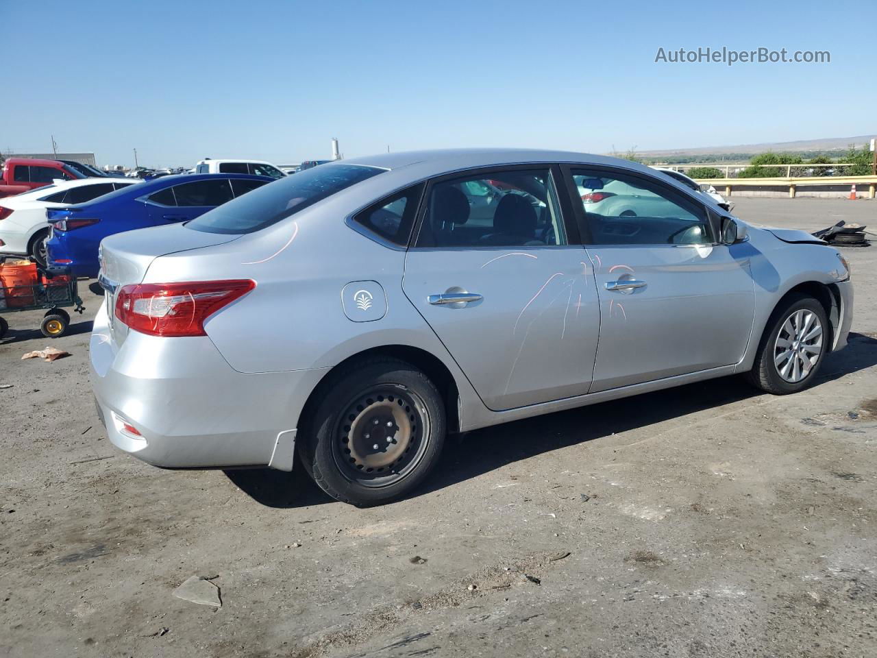 2016 Nissan Sentra S Серебряный vin: 3N1AB7AP0GY320053