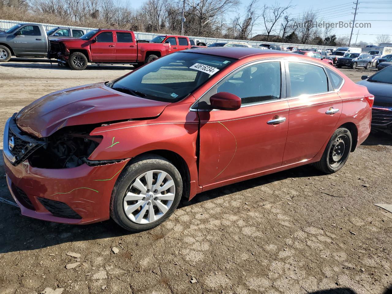 2016 Nissan Sentra S Красный vin: 3N1AB7AP0GY337323