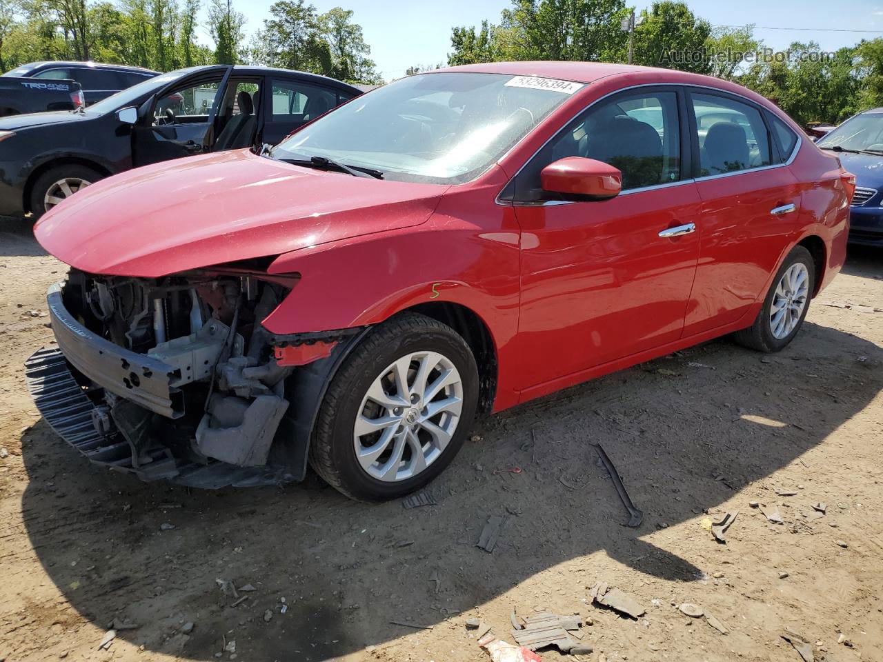 2018 Nissan Sentra S Red vin: 3N1AB7AP0JL616601