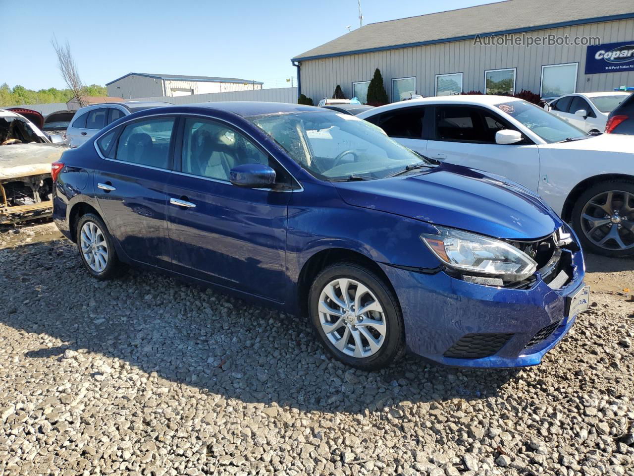 2018 Nissan Sentra S Blue vin: 3N1AB7AP0JL659853