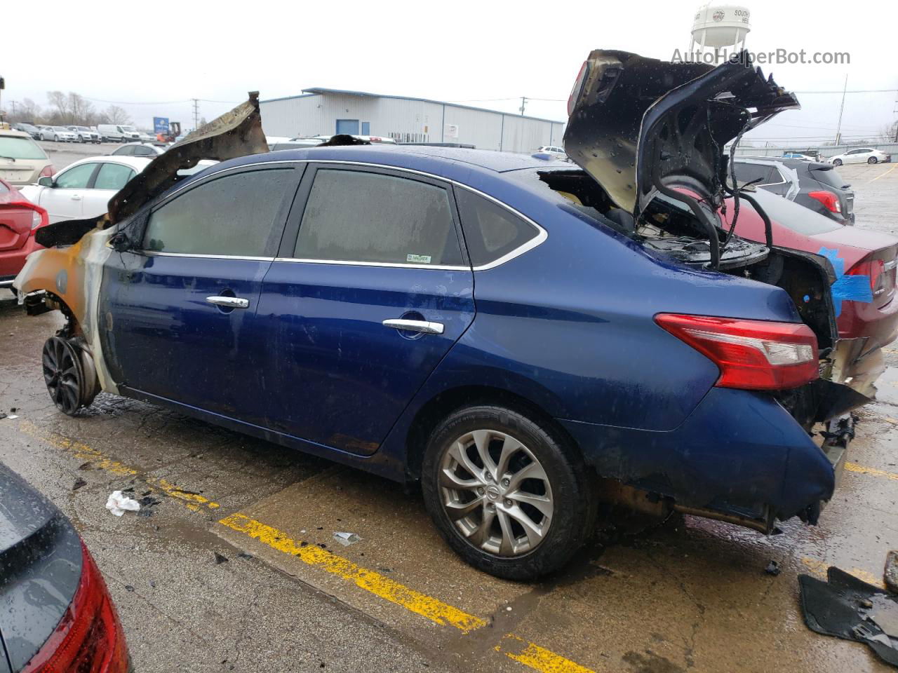 2018 Nissan Sentra S Blue vin: 3N1AB7AP0JL661229