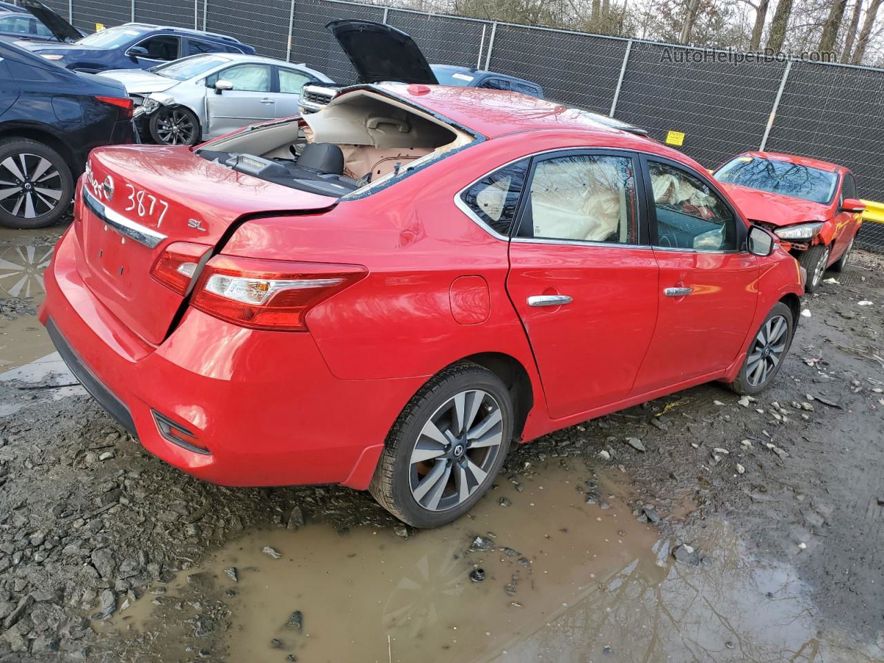 2018 Nissan Sentra S Red vin: 3N1AB7AP0JY223877