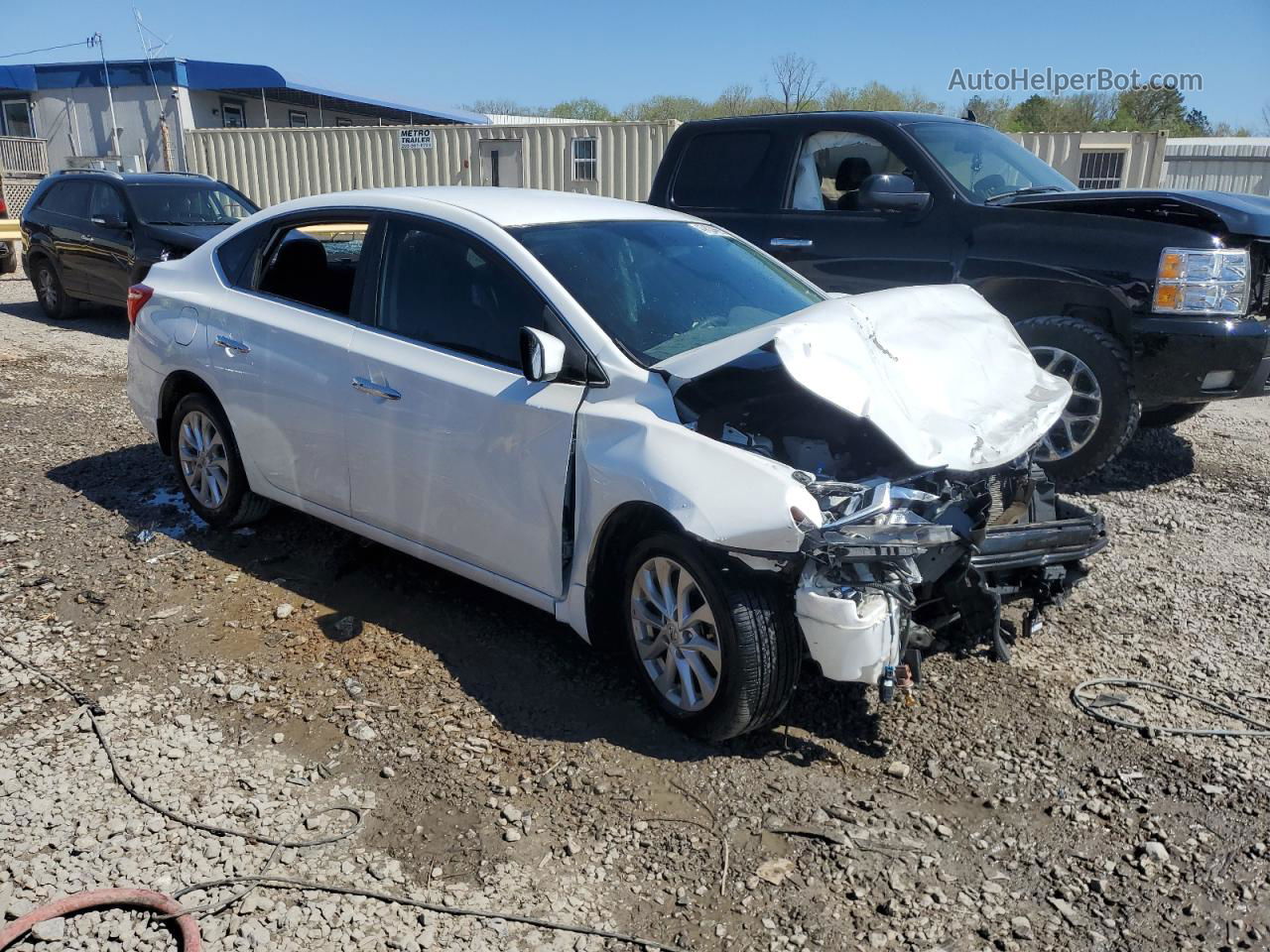 2018 Nissan Sentra S White vin: 3N1AB7AP0JY255583