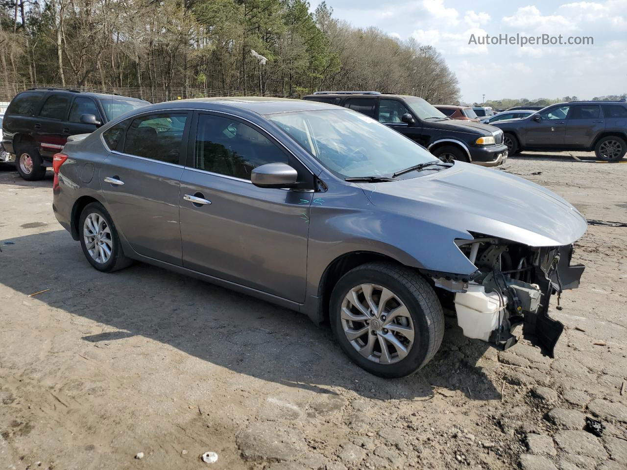 2018 Nissan Sentra S Серый vin: 3N1AB7AP0JY277888