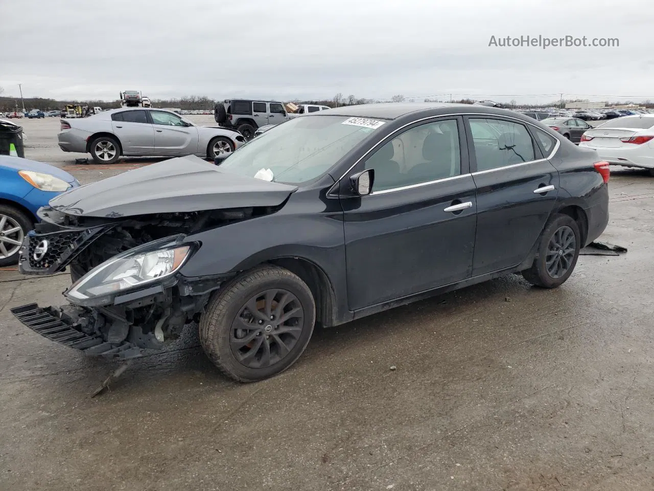 2018 Nissan Sentra S Черный vin: 3N1AB7AP0JY291001