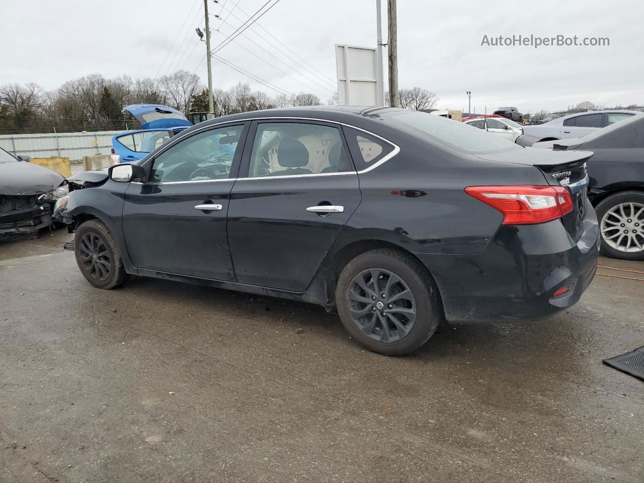 2018 Nissan Sentra S Черный vin: 3N1AB7AP0JY291001