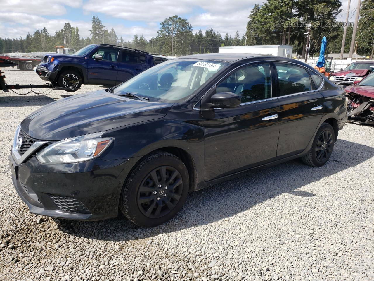 2018 Nissan Sentra S Черный vin: 3N1AB7AP0JY297509