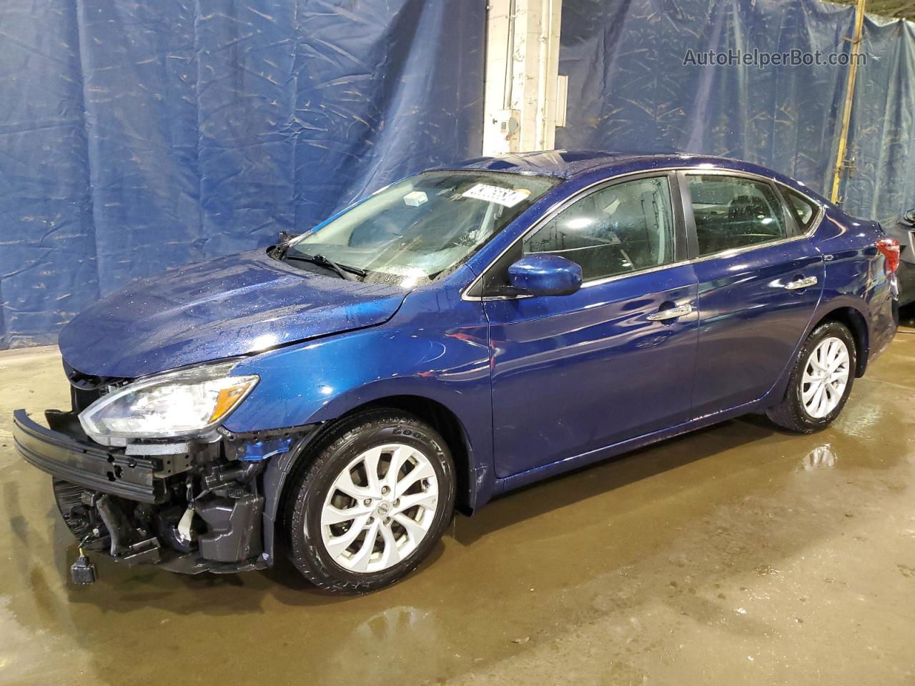 2018 Nissan Sentra S Blue vin: 3N1AB7AP0JY307049