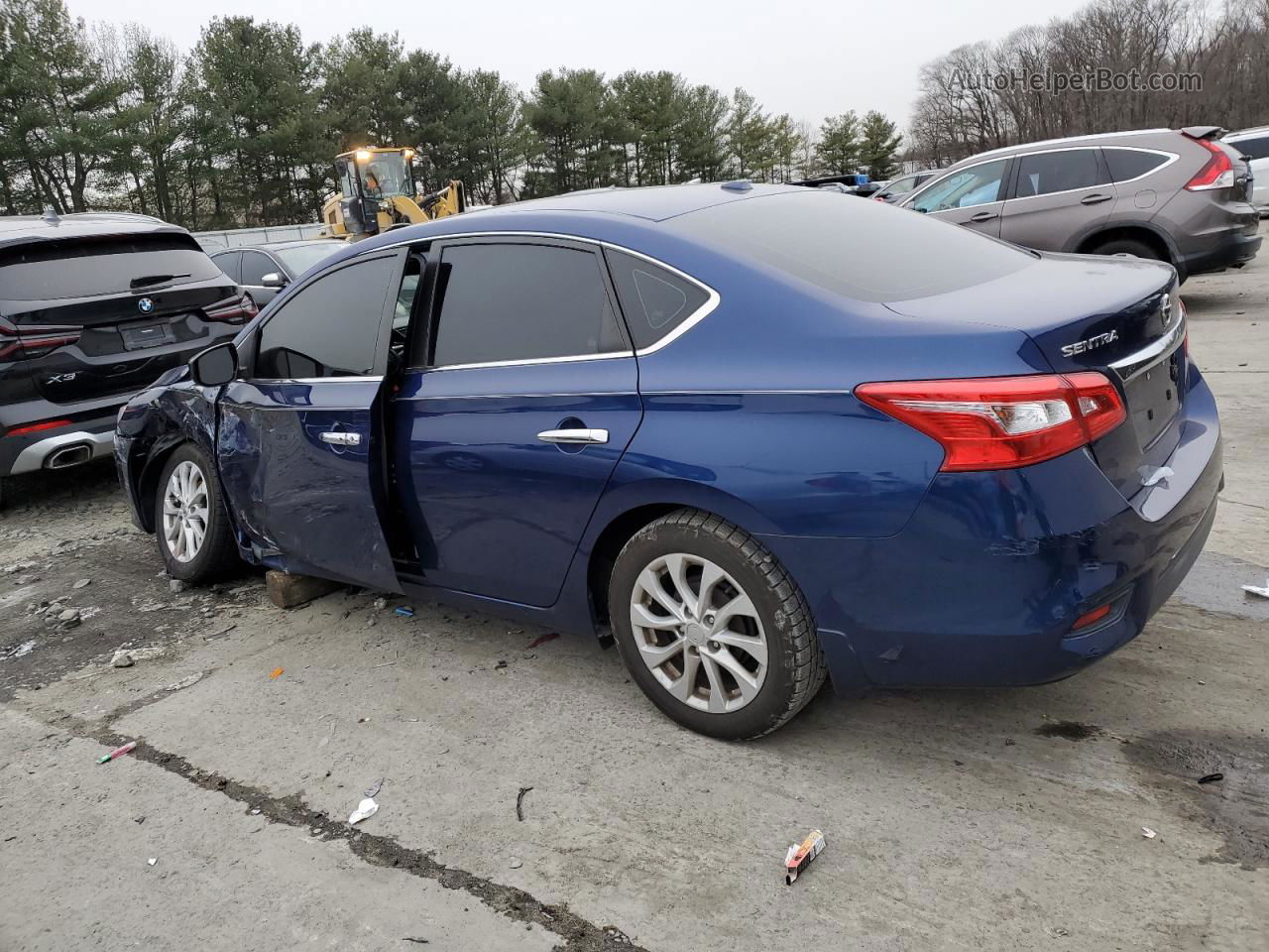 2019 Nissan Sentra S Синий vin: 3N1AB7AP0KY205252